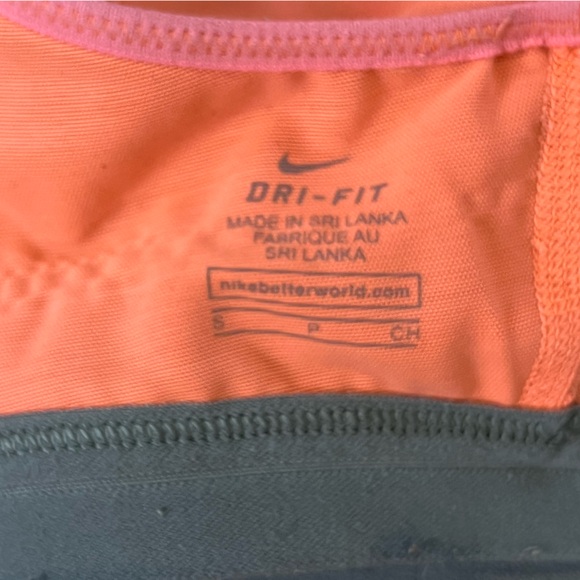 Nike Dri-Fit Coral Racerback Sports Bra Women’s Small Grey Band Preowned - Picture 5 of 5